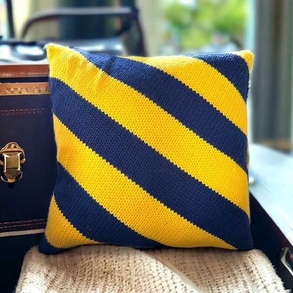 Threshold Yellow and Black Rugby Stripe Toss Pillow - Picture 1 of 2